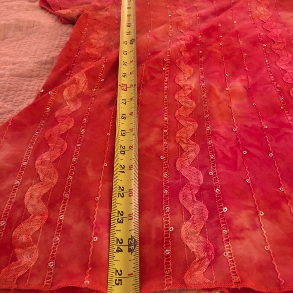 Shannon Ford New York Red Scoop Neck Boho Womens Top Size Petite Large - Picture 8 of 12